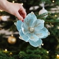 thumbnail image 1 of YIMWNYI Christmas Flower Decoration, Realistic Artificial Magnolia, Durable Fabric Xmas Floral Arrangement, Perfect for Home, Party, Tree Decor, 1 of 6