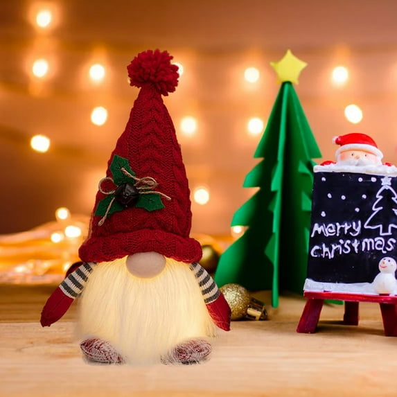 YIMWNYI Christmas Light Up Doll Ornament, Festive Decor, Illuminated Gnome Design, Holiday Centerpiece, Decorative Plush Figure for Home Decoration