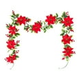 thumbnail image 1 of YIMWNYI Christmas Rattan Red Flower Home Decoration, Artificial Maple Leaves, Festive Wall Hanging, Holiday Decor, Fall Home Decoration, Simulation Rattan, 1 of 6
