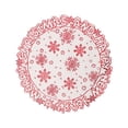 thumbnail image 1 of YIMWNYI Christmas Snowflake PVC Table Mat, Waterproof Round Placemats, Scalding Resistant, Festive Table Decoration, Durable Easy to Clean, Elegant Holiday Decor, 1 of 6
