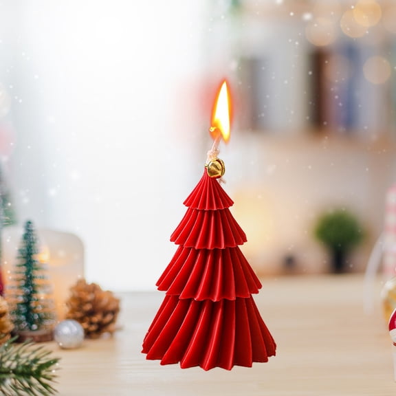 YIMWNYI Christmas Tree Aromatherapy Candle, Rotating Xmas Candle, Hand-Molded Premium Wax, Festive Home Decoration, Desktop Centerpiece, Holiday Gift, Fragrant Christmas Decor
