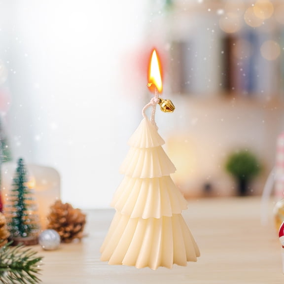 YIMWNYI Christmas Tree Aromatherapy Candle, Rotating Xmas Candle, Hand-Molded Premium Wax, Festive Home Decoration, Desktop Centerpiece, Holiday Gift, Fragrant Christmas Decor