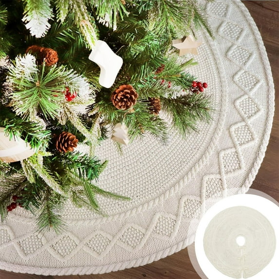 YIMWNYI Christmas Tree Skirt, Holiday Decorations, Tree Ornaments, Festive Tree Collar for Christmas Decor, Soft Fabric Design, Elegant Christmas Home Accent