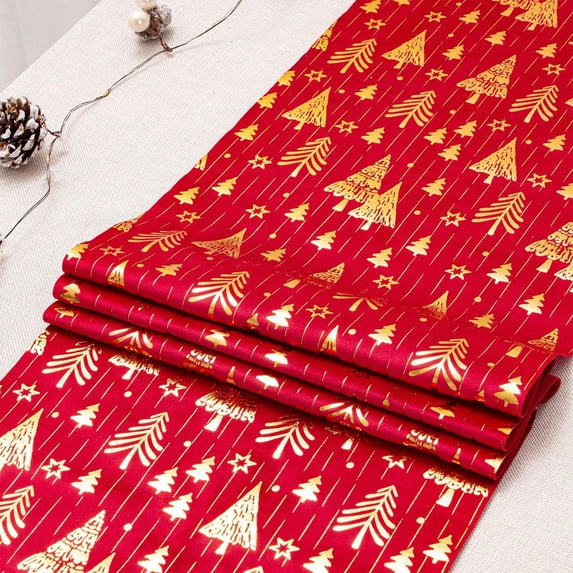 YIMWNYI Christmas Tree Table Runner Cloth, Velvet Polyester Holiday Table Flag, Festive Home Decor, Dining Room Party Decoration, Christmas Themed Table Decoration