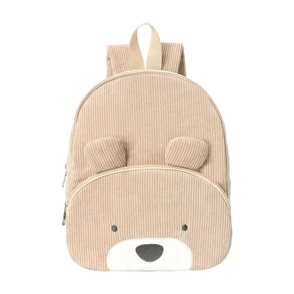 YIMWNYI Cute Bear Backpack, Soft Corduroy Mini Daypack, Lightweight Casual Bookbag, Ideal for Daily Use, Versatile and Stylish Bag for Snacks and Toys