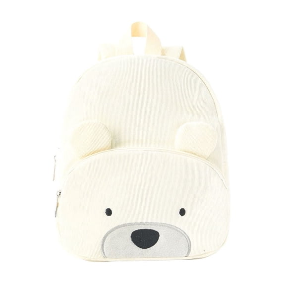 YIMWNYI Cute Bear Backpack, Soft Corduroy Mini Daypack, Lightweight Casual Bookbag, Ideal for Daily Use, Versatile and Stylish Bag for Snacks and Toys