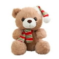 thumbnail image 1 of YIMWNYI Cute Green and White Striped Bear Plush Toy with Santa Hat - Soft, Skin-friendly Christmas Decoration for Kids and Adults, 1 of 6