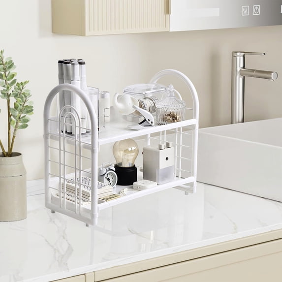 YIMWNYI Desktop Storage Rack Organizer, Kitchen and Bathroom Storage Holder, Spice Rack and Cosmetic Stationery Organizer, Versatile Display Shelf for Home and Office Solutions