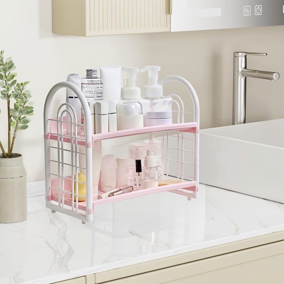 YIMWNYI Desktop Storage Rack Organizer, Kitchen and Bathroom Storage Holder, Spice Rack and Cosmetic Stationery Organizer, Versatile Display Shelf for Home and Office Solutions