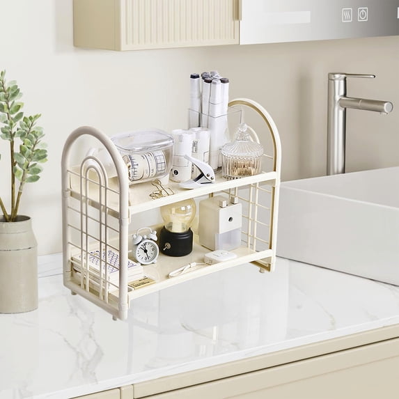 YIMWNYI Desktop Storage Rack Organizer, Kitchen and Bathroom Storage Holder, Spice Rack and Cosmetic Stationery Organizer, Versatile Display Shelf for Home and Office Solutions