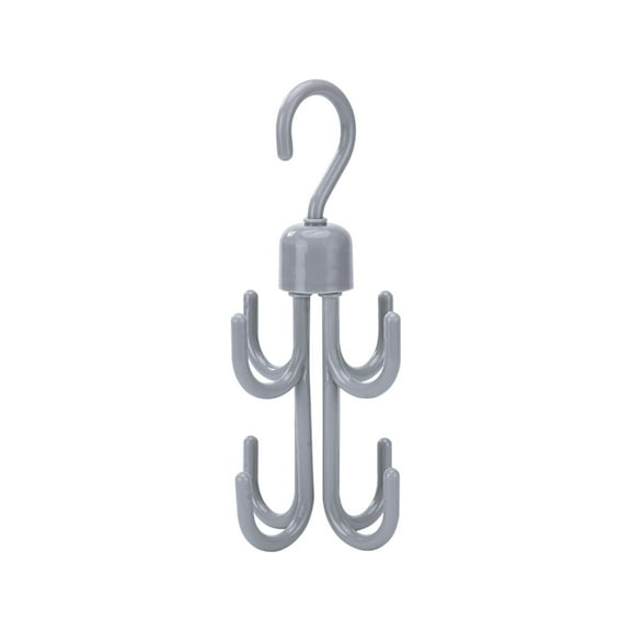 YIMWNYI Double Layer Rotating Hook, 360° Swivel Multi-Functional Bag Scarf Hanger, Home Wardrobe Organizer for Ties, Belts, Accessories Storage, Durable & Stylish Closet Space Saver, White/Gray