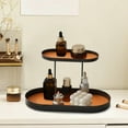 thumbnail image 1 of YIMWNYI Double Layer Tabletop Iron Storage Tray, Cosmetics Jewelry Organizer, Makeup Display Rack, Multicolor, Multi-Purpose Storage Solution, Elegant Home Decor, 1 of 6