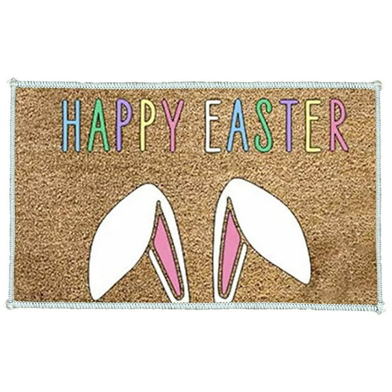 YIMWNYI Easter Doormat, Non-Slip Entryway Rug, Indoor Outdoor Coir Mat, Spring Decorative Floor Carpet for Home and Patio, Durable and Weather Resistant Welcome Mat, Funny Easter Themed Doormat