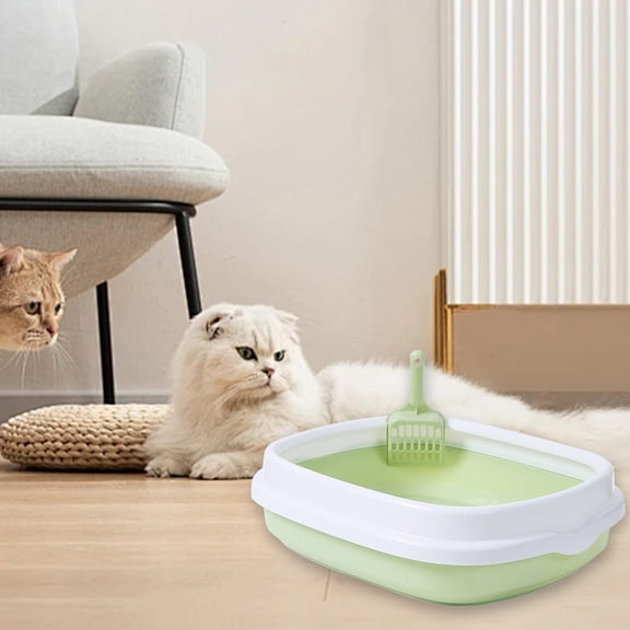 YIMWNYI Extra-Large Semi-Enclosed Cat Litter Box with Splash-Proof Design - Easy to Clean and Odor-Reducing for a Hygienic Home Environment Non Includes Litter Scoop for Convenient Maintenance