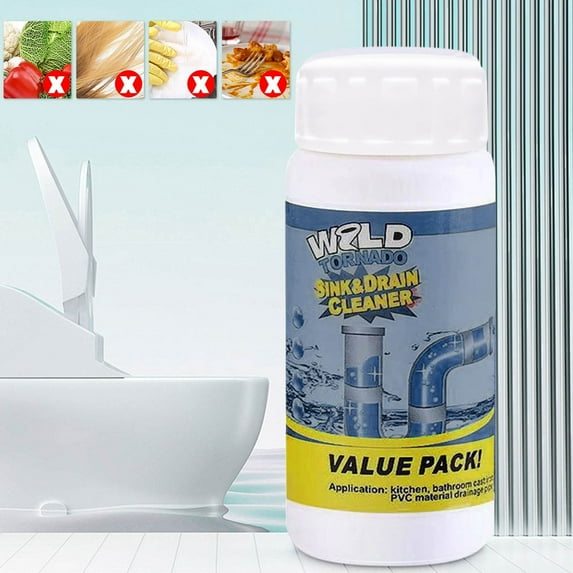 YIMWNYI Fast Foam Toilet Cleaner, Pipe Clearing Agent with Powerful Enzyme Formula, Breaks Down Hair, Grease, Soap, Food Waste, Non-Corrosive, Safe for Pipes, Kitchen & Bathroom Drain Cleaner, 1 Set