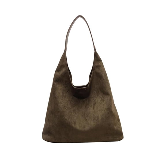 YIMWNYI Faux Suede Tote Bag for Women, Large Capacity Work Handbag, Slouchy Office Shoulder Bag, Stylish Brown Suede Purse, Travel & Shopping Bag, Durable & Spacious