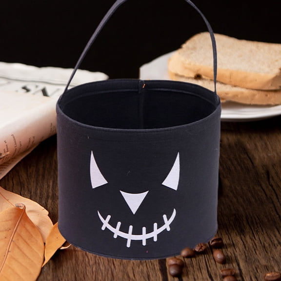 YIMWNYI Felting Storage Bucket, Large Capacity Storage Basket, Halloween Handbag, Cute Pumpkin Design, Perfect for Candy Organization, Versatile Home Decoration
