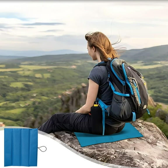 YIMWNYI Foldable Small Cushion for Outdoor Camping, Moisture Proof, Lightweight Travel Seat Pad, Thick Memory Foam Comfort, Easy to Clean, Durable Oxford Fabric, Picnic and Hiking Accessories