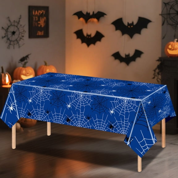 YIMWNYI Halloween Decoration Tablecloth, Cobwebs Pattern, Festive Party Decor, Waterproof Table Cover, Easy Clean and Reuse, Perfect for Halloween Theme Parties, Holiday Table Setting