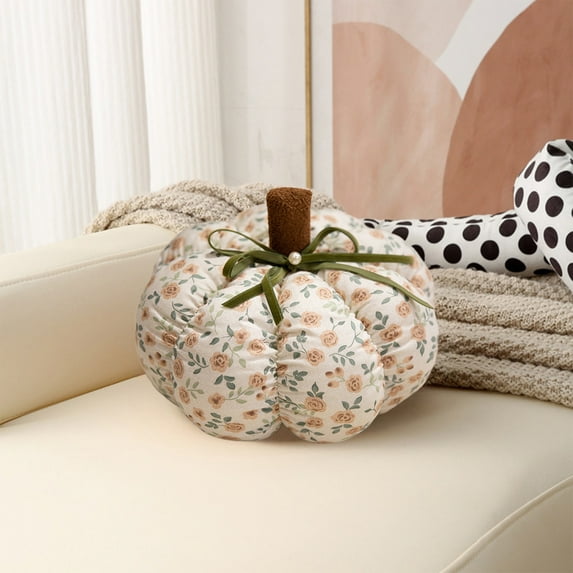 YIMWNYI Halloween Floral Throw Pillow, Pumpkin Doll Plush Toy, Festive Decoration, Cozy Home Accent, Lightweight Plush Ornament, Indoor Decorative Cushion