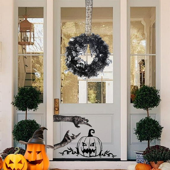 YIMWNYI Halloween Garland Wreath Decoration, Halloween Decor, Halloween Door Wreath, Indoor Outdoor Decoration, Fall Decor, Festive Wreath for Home