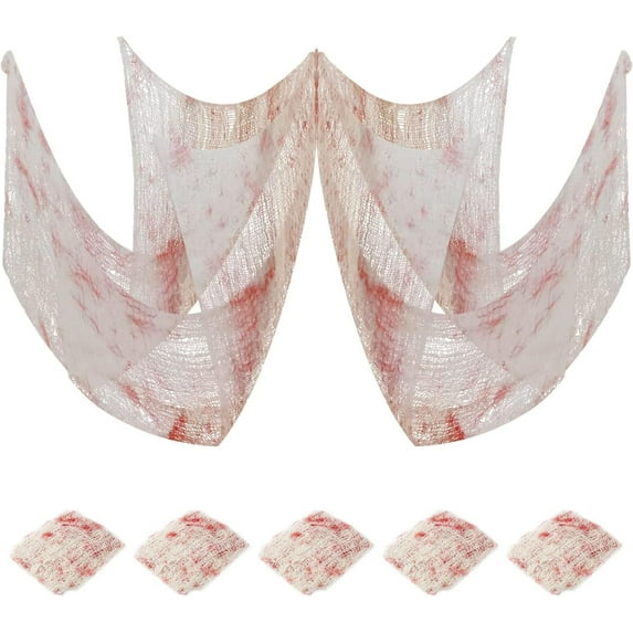 YIMWNYI Halloween Ghost Festival Gauze Decoration, Ragged Cloth for Room and Party Decor, Polyester Fabric Haunted House Background, Versatile Halloween Party Decoration