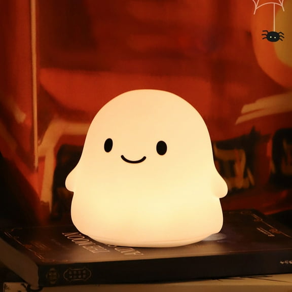 YIMWNYI Halloween Ghost Night Light, Silicone Touch Bedside Lamp, LED Mood Light for Halloween Decor, Rechargeable USB Light, Soft and Gentle Night Lighting for Home