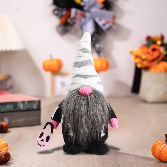 YIMWNYI Halloween Gnomes Decorations, Gnome Decor with Witch Hat, Adorable Table Decor for Halloween Party, Cute Decorative Plush Doll, Holiday Gift for Friends and Family