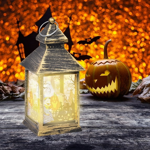 YIMWNYI Halloween LED Lantern – Portable Battery Operated Lantern for Halloween Decorations, Centerpieces, Home and Party Décor, Waterproof LED Light with Handle, Ideal for Halloween Party