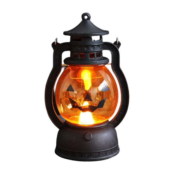 YIMWNYI Halloween Lantern Flameless LED Candle Lantern, Battery Powered Lantern, Retro Halloween Decor, Handheld Vintage Lamp, Cozy Warm Light for Spooky Celebrations