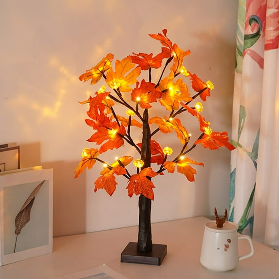 YIMWNYI Halloween Maple Tree Lights, LED Glowing Tree for Party Events, Indoor Decoration, USB & Battery Powered, Halloween Ambience Decor, Warm White Light for Home
