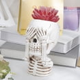 thumbnail image 1 of YIMWNYI Halloween Skull Flower Pot Decorative Ornament, Hand-painted Resin Plant Holder, Perfect for Halloween Party Decor, Unique Halloween Decoration, Multi-functional Home Accent, 1 of 6