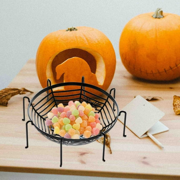 YIMWNYI Halloween Spider Candy Basket, Spider Props, Halloween Party Decoration, Spider Net, Festive Snack Organizer, Easy to Clean, Unique Festival Design