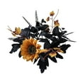thumbnail image 1 of YIMWNYI Halloween Thanksgiving Candle Holder Wreath, Artificial Flower Table Decoration, Black Leaf Candle Ring, Autumn Maple Leaf Wreath for Party, Home, and Dining Table Decor, 1 of 9