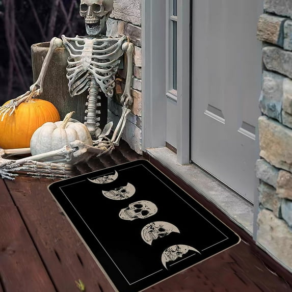 YIMWNYI Halloween-Themed Door Mat, Spooky Entryway Rug, Non-Slip Wiper, Decorative Pumpkin Mat, Perfect for Trick-or-Treaters, Versatile Indoor Outdoor Decor