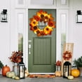 thumbnail image 1 of YIMWNYI Halloween Wreath Ghost Festival Decoration, Pumpkin Maple Leaf Wall Hanging, Autumn Harvest Decor for Home and Party, Thanksgiving and Halloween Centerpiece, Festive Seasonal Ornament, 1 of 6