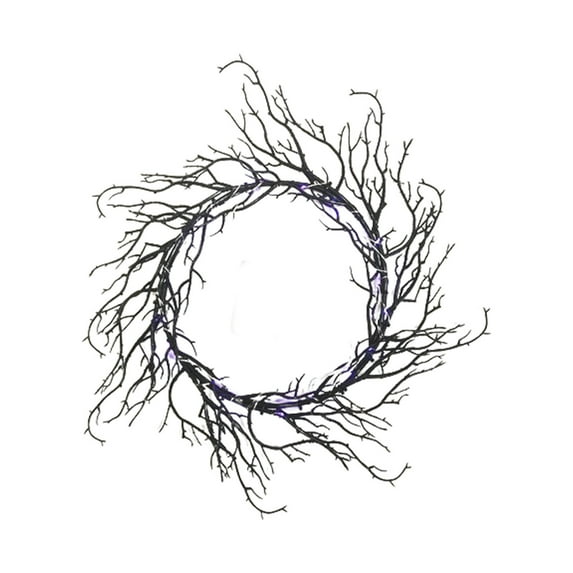 YIMWNYI Halloween Wreath, Pre-lit Decorative Wreath, Spooky Front Door Décor, LED Lighted Wreath for Home, Indoor, Outdoor, Halloween Party, Unique Halloween Decorations, Trick or Treat Wreath