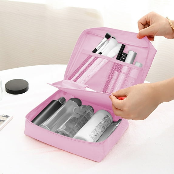 YIMWNYI Handheld Makeup Bag Large Capacity Waterproof Storage Bag, Cosmetics Organizer, Portable Toiletry Bag for Travel, Ideal for Home and Outdoor Activities, Durable and Easy to Clean