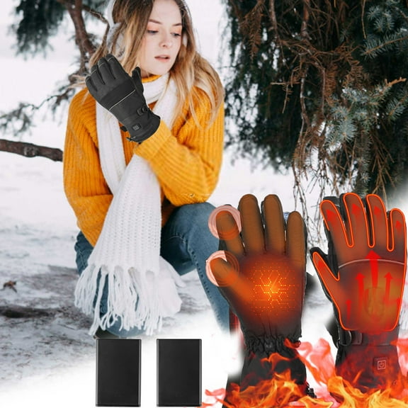 YIMWNYI Heated Gloves Warm Electric Winter Gloves, Touchscreen Function, Waterproof Outdoor Sports Gloves, Ideal for Skiing, Cycling, Travel, Cozy and Comfortable Outdoor Gear