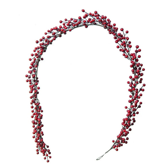 YIMWNYI Indoor Christmas Decorations Festive Berry Beaded Garland, Red Berry Soft Decoration, Holiday Home Decor, Artificial Christmas Garland for Wreaths, Weddings, Rooms, Parties