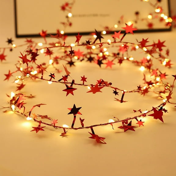 YIMWNYI LED Copper Lights Star String Lights, Battery Powered Fairy Lights, Decorative Lighting for Christmas, Weddings and Parties, Flexible Wire, Warm White Mini LED Lights