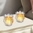 thumbnail image 1 of YIMWNYI Liliaceous Flower Shaped Tea Light Candle Holder, Romantic Glass Wishing Candle Jar, Retro Table Centerpiece for Wedding & Party Decoration, Set of 2, 1 of 6