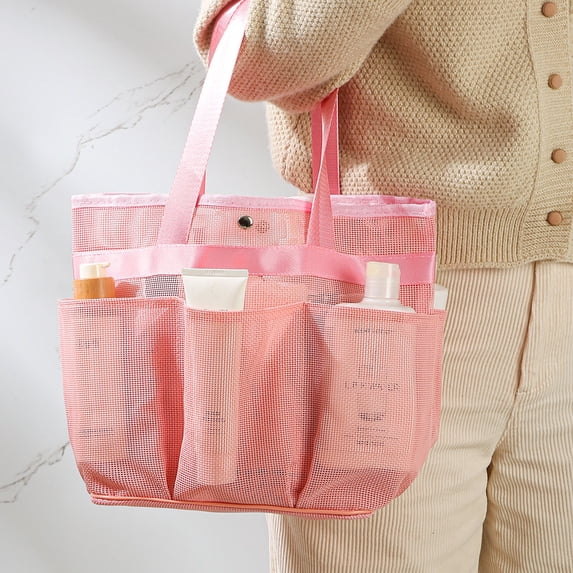 YIMWNYI Mesh Shower Storage Organizer Waterproof Bag, Multi-Purpose Bathroom Caddy, Durable Toiletry Tote, Travel Essentials, Fitness Item Management, Portable Storage Solution