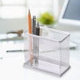 thumbnail image 1 of YIMWNYI Metal Mesh Pen Storage Box, Compact Desk Organizer for Office Supplies, Wall-Mounted or Desktop Storage for Pens, Pencils, Makeup Brushes, and Small Items, Space-Saving Design, 1 of 8