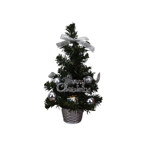 YIMWNYI Mini Artificial Christmas Tree Set, Tabletop Christmas Decoration, Festive Home Decor, Winter Village Ornament, Desktop Xmas Tree for Party and Gathering Decorations