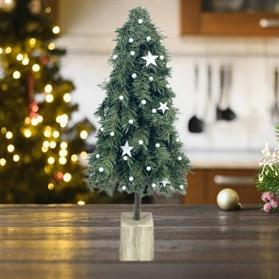 YIMWNYI Mini Christmas Tree Tabletop Decoration – Festive Holiday Ornament for Desk, Office, and Living Room, PVC Lifelike Small Christmas Tree for Christmas Party Decor and Seasonal Display