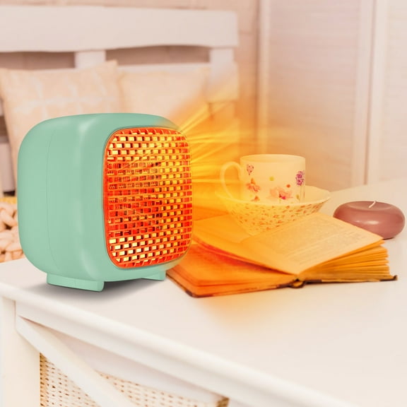 YIMWNYI Mini Desktop Heater, Small Household Quick Heating Portable Space Heater, Compact 500W-800W Personal Heater for Office, Bedroom, Small Room, and Desk Use