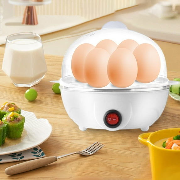 YIMWNYI Mini Egg Cooker, Multifunctional Stainless Steel Breakfast Machine, Steams Up to 7 Eggs, Automatic Shut Off, Easy One-Button Operation, Compact and Easy to Clean for Home Use