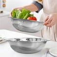 thumbnail image 1 of YIMWNYI Multifunctional Stainless Steel Basin 3-in-1 Colander Strainer Set with Food Grater, Cheese Grater, Rice Rinsing Bowl, and Vegetable Cutter, Kitchen Prep Tool with Container, 1 of 8