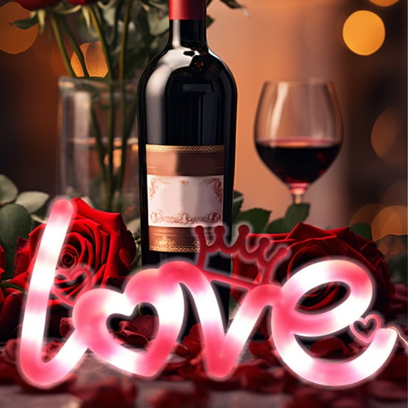 YIMWNYI Neon Love Sign Wall Decor – 20x10cm LED Night Light for Bedroom, Kids’ Parties, Bars, Restaurants – Birthday, Valentine’s Day Gift